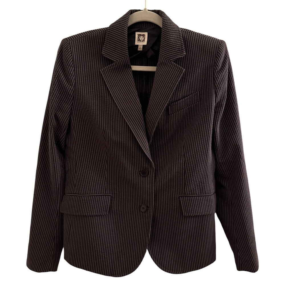Women's Black Pinstripe Blazer